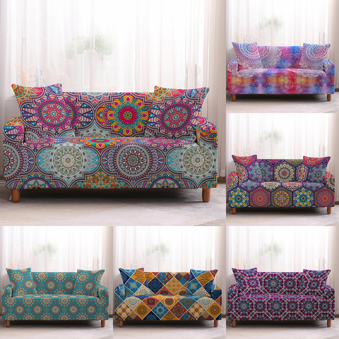 Fundas sofá con diseño de Mandala, Fundas protectoras para sofá bohemias, toalla, muebles de sala de estar ► Foto 1/5