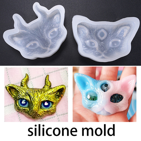 SNASAN, molde de silicona con ojos malvados de gato, herramienta de joyería, moldes de resina epoxi UV, resina de flores secas, artesanía decorativa ► Foto 1/6