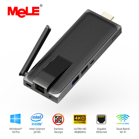 Intel Celeron J4125 Quad Core 8GB 128GB Fanless Mini PC Windows 10 Pro Stick PC Mini computadora HDMI 4K 2,4/5GHz WiFi LAN Gigabit ► Foto 1/6