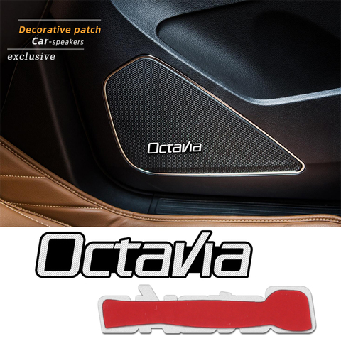 4 Uds audio del coche decorar 3D insignia de aluminio emblema pegatina para Skoda Octavia A5 A7 Fabia Superb accesorios car-Styling ► Foto 1/6