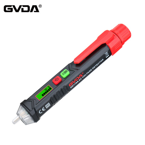 GVDA inteligente no contacto de alarma detector de voltaje CA medidor inteligente de la pluma del probador de 12-1000V corriente eléctrica prueba del Sensor lápiz ► Foto 1/6