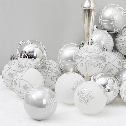 Bola de Navidad de 24 Uds., adorno creativo, purpurina, decoración de árbol de Navidad, Bola de Navidad, DIY, patio de casa, accesorios de diseño de fondo ► Foto 1/6