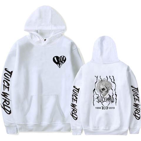 Sudadera con capucha para hombre y mujer, con estampado de Juice WRLD, ropa para parte superior masculina, estilo Hip Hop, Casual, a la moda, color blanco ► Foto 1/6