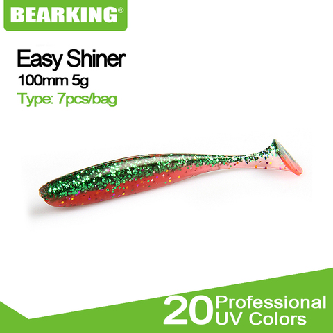 2022 barbeing Easy Shiner 100mm 5g 7 unids/bolsa señuelos suaves artificiales de pesca gusano de silicona Lucio de Lucio Minnow Swimbait jigging cebos ► Foto 1/6