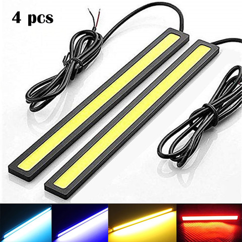 Luz LED COB de circulación diurna para coche, lámpara de barra antiniebla de estacionamiento, resistente al agua, DC12V, 17cm, nueva, 4 Uds. ► Foto 1/6