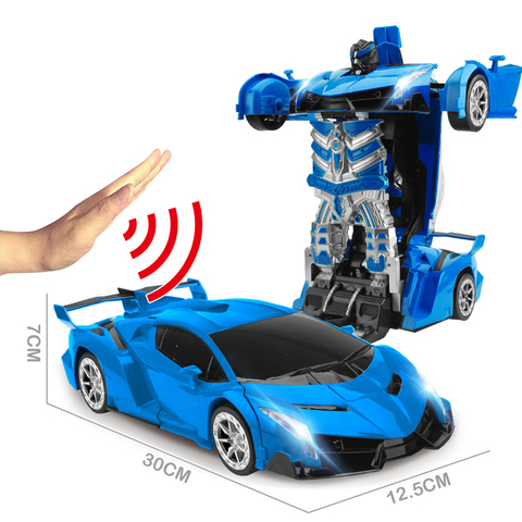 Coche Robot de transformación por inducción para niños, juguete de Robot de transformación por inducción de 2,4 Ghz, deformación 1:14, luz led, modelos de Robot de Fightint eléctrico, regalo para niño Y156 ► Foto 1/6