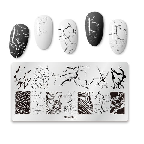Rectangular para uñas de placas textura de mármol tinta de acero inoxidable plantilla arte de uñas imagen textura de placa DIY herramientas ► Foto 1/6
