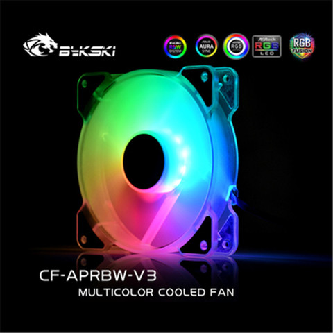 Bykski CF-APRBW-V3,PC ventilador con cubierta 120mm RGB ventilador sincronización silenciosa AURA PC enfriador de agua ventilador de refrigeración con controlador 12CM 5V 3Pin VENTILADOR DE A-RGB ► Foto 1/6