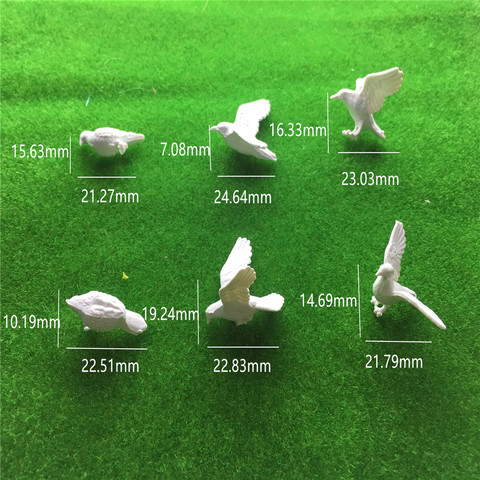 Modelo de palomas blancas de 2-5cm, 5 uds., juguetes en miniatura, Kits de diseño de especies de pájaros para Diorma Architecture Zoo Scene Making Material ► Foto 1/6