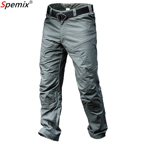 Pantalones tácticos impermeables para hombre, Pantalón Cargo informal, de combate urbano, multibolsillos, estilo militar del ejército Ripstop ► Foto 1/6