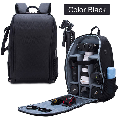 Moda elegante foto DSLR Cámara hombros mochila bolsa de Nylon resistente al agua funda portátil de 15,6 pulgadas para Canon Nikon Sony SLR ► Foto 1/6