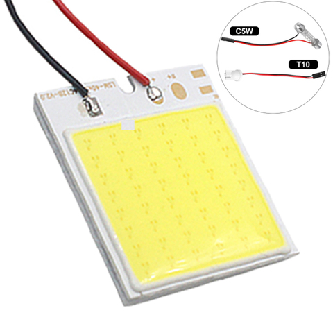 1x T10 W5W bombilla LED COB C5W C10W COB LED del adorno de 31mm 36mm 39mm 42mm 12V Super brillante blancas para Interior del vehículo luz de techo de lectura ► Foto 1/6