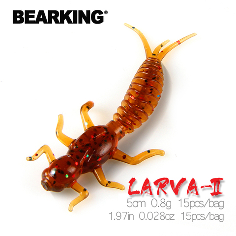 BEARKING-SEÑUELOS blandos de Larva, 5cm, 0,8g, 15 Uds., pesca Artificial de silicona, Lucio, pececillo, Swimbait, Jigging, gusano ► Foto 1/6