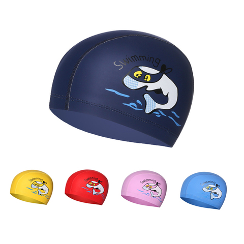 Gorro de baño con dibujos animados para niños y niñas, gorros impermeables para natación, piscina, Protector de orejas, colorido, para buceo ► Foto 1/6