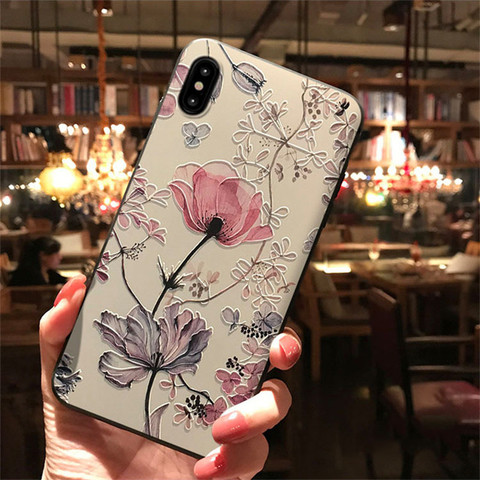 Funda de TPU con estampado 3D de flores para móvil ► Foto 1/6