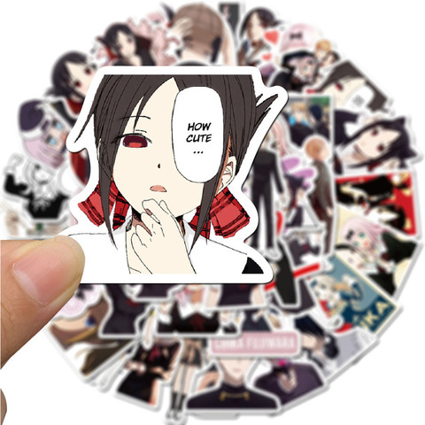 Kaguya-sama: Love Is War-pegatinas de Anime, monopatín, bricolaje, portátil, guitarra, refrigerador, álbum de recortes, pegatina de juguetes para coche, pegatinas, 10/50 uds. ► Foto 1/5