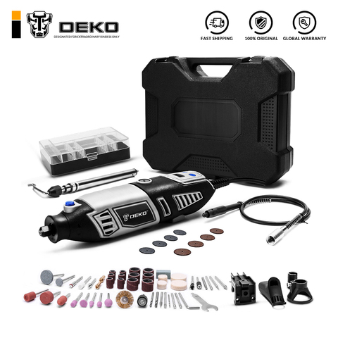 DEKO GJ201 LCD velocidad Variable herramienta rotativa Dremel estilo grabador Mini taladro eléctrico Grinder w/eje Flexible Set4 ► Foto 1/6