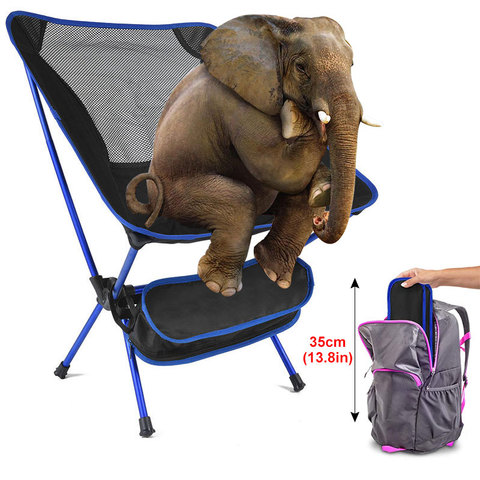 Silla ultraligera de viaje con diseño de Luna para exteriores, asiento ultraligero para pesca, Camping, barbacoa, plegable, portátil, de carga alta, extensible, para senderismo ► Foto 1/6