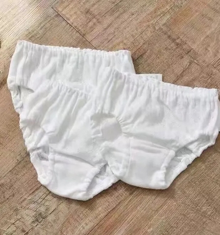 Calzoncillos de algodón de bambú para niños, ropa interior blanca pura para bebé, bragas para niña, 3/Uds. ► Foto 1/6