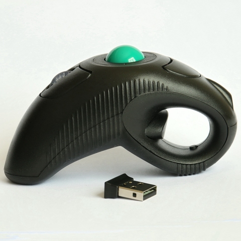 Bola de pista óptica USB, ratón inalámbrico para usar fuera de la mesa con puntero láser, ratón de aire, Trackball de mano ► Foto 1/6