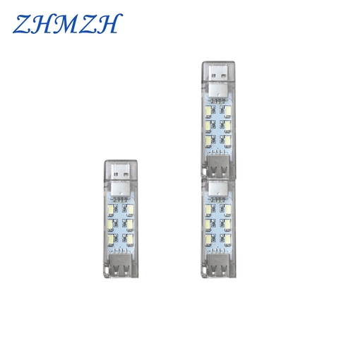 Luz de noche LED USB DC5V, Mini lámpara apilable de doble emisión, con interfaz macho a hembra, 12LED, luz de lectura ultraliviana para libros ► Foto 1/6