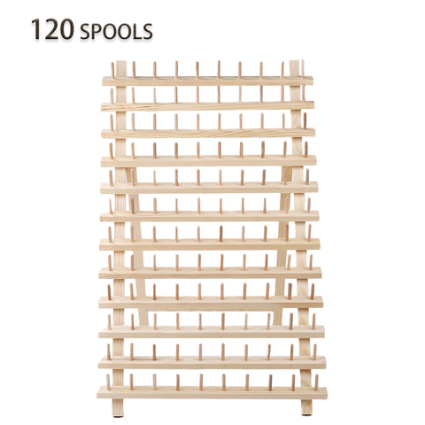 INNE-caja de almacenamiento de carrete de hilo de coser, Marco plegable de madera, soporte organizador de hilo, soporte de bordado para el hogar, tamaño múltiple ► Foto 1/6