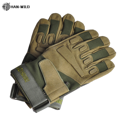 HAN WILD Army-guantes tácticos militares para Paintball Airsoft, guantes de combate antideslizantes para ciclismo, nudillos duros de dedo completo ► Foto 1/6