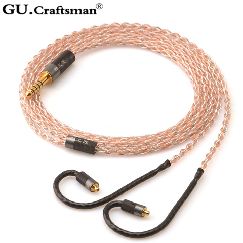 GUCraftsman 5n cobre OFC/2,5/4,4mm equilibrio MMCX se846 se535 w40 w60 w80 xelento AK T8iE T9IE VEGA cable de auriculares ► Foto 1/6