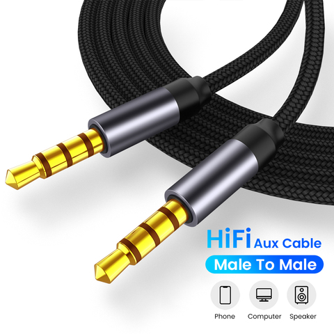 Cable auxiliar macho a macho de 3,5mm, Cable de Audio de 3,5mm para altavoz, para auriculares de coche para Xiaomi Redmi 5 plus Oneplus 5t AUX Cord ► Foto 1/6