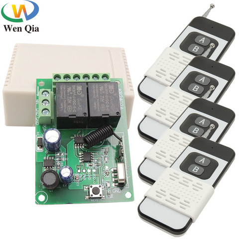 Transmisor Inalámbrico de largo alcance, Control remoto de 433MHz, 1000m, CC de 6-30V, receptor RF de 2 canales, Universal para garaje, puerta, Motor, luz, lámpara ► Foto 1/6