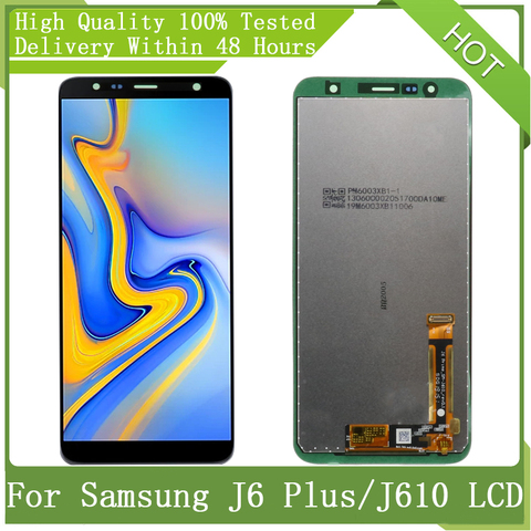 Pantalla táctil LCD Original de 6,0 pulgadas para SAMSUNG GALAXY J6 + J610 J610F J610FN J6 Plus, repuesto de ensamblaje de digitalizador J4 Plus J410 ► Foto 1/6