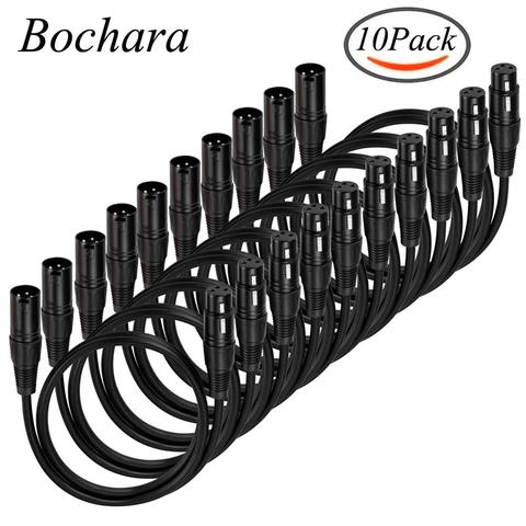 Bochara-Cable XLR macho a hembra M/F, Conector de Audio blindado OFC para micrófono, mezclador, amplificador de luz de escenario, 1m, 1,8 m, 3m, 5m, 10m ► Foto 1/6