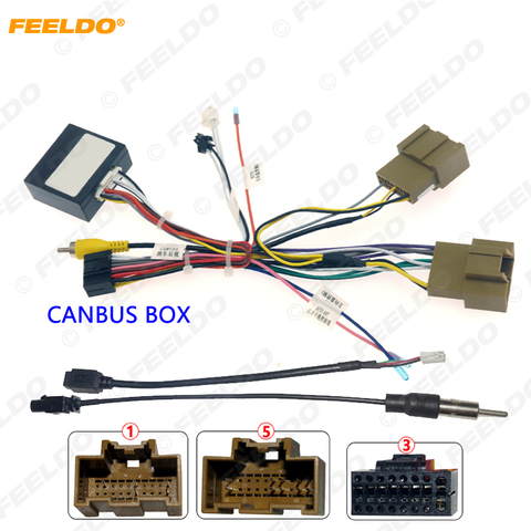 FEELDO-arnés de cableado de Audio para coche, adaptador de cable de instalación estéreo de 16 pines con caja Canbus para Chevrolet Cruze Trax AVEO # HQ6638 ► Foto 1/6