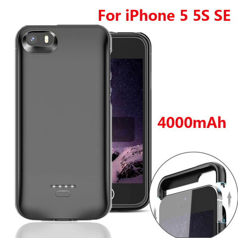 Funda de cargador de batería de 4000mAh para iPhone 5, 5S, SE, portátil, SE, 5SE, 5 5S ► Foto 1/6