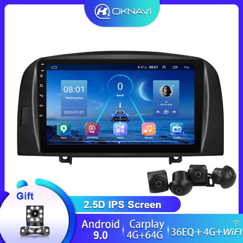 Radio con GPS para coche, Radio con reproductor de vídeo, Android 9,0, 9 pulgadas, Carplay, 4G, WIFI, DSP, BT, para HYUNDAI SONATA, NF, 2003-2012, unidad principal, SIN DVD de navegación GPS ► Foto 1/6