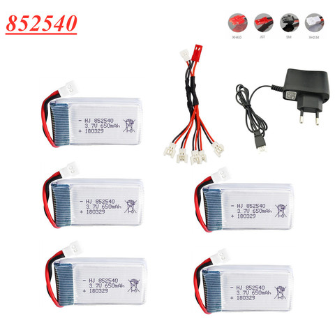 Batería Lipo de 3,7 V, 650mAh, 852540 + juego de cargador de 3,7 v para SYMA X5 X5C X5C-1 H5C X5SW 2s 3,7 V Lipo Dron, batería recargable ► Foto 1/6