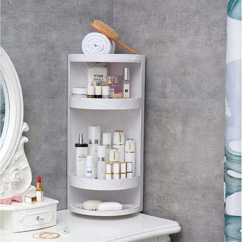 Organizador de baño giratorio de 360 grados estante de pared para almacenamiento de cosméticos y champú, accesorios para el hogar, cocina y baño ► Foto 1/6