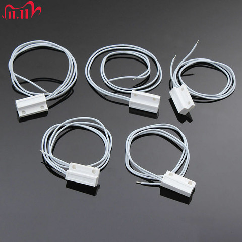 5 par/lote MC-38 ABS con sensor de ventana de puerta con cable interruptor magnético alarma de Casa Detector de sistema blanco protector familiar GT ► Foto 1/6
