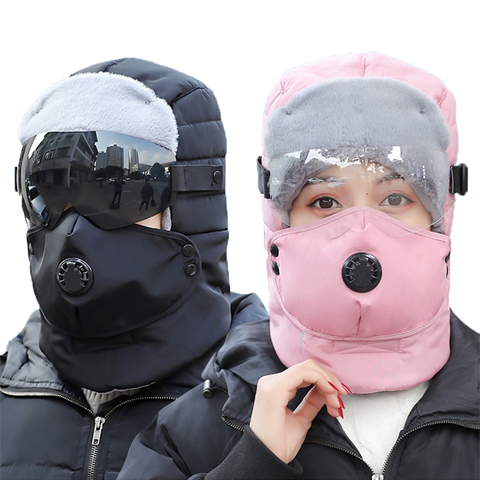 2022 nuevos sombreros de invierno de diseño Original para mujeres nueva moda cálido gorro de invierno para hombres sombrero impermeable con gafas pasamontañas fresco ► Foto 1/6
