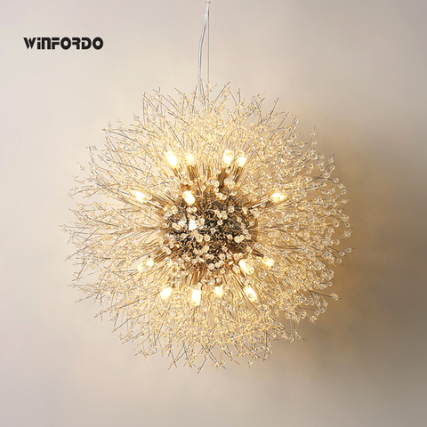 Lámpara colgante de cristal con diseño de diente de león para sala de estar, comedor, decoración del hogar, WF-P12, 2022 ► Foto 1/6