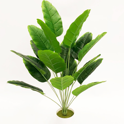 Planta Monstera artificial de decoración, plantas grandes falsas artificiales con hojas de plástico, tipo palmera tropical, ideal para decorar el hogar, el jardín o una boda, tamaño de 80cm con 18 ramas ► Foto 1/6