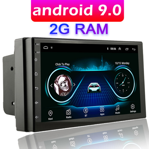 Coche reproductor Multimedia Android GPS de navegación 2DIN HD Autoradio USB FM 2 Din 7 