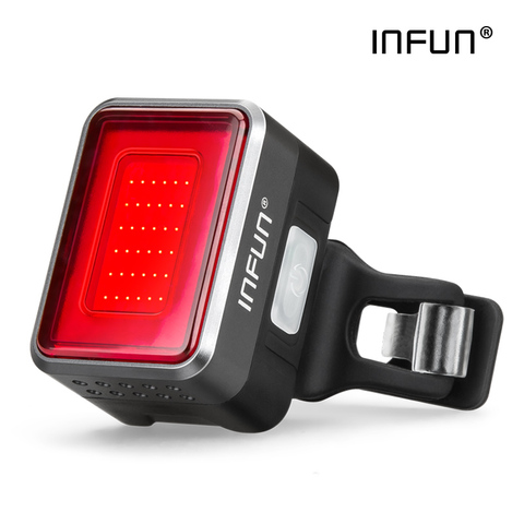 INFUN-luz trasera de inducción de freno automático para bicicleta de montaña, luz LED de seguridad para correr, accesorios de lámpara, F50 ► Foto 1/6