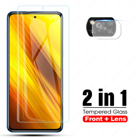 Protector de cristal templado HD para xiaomi mi poco x3, Protector de pantalla nfc x2 para Mi Poco X3 NFC X2 x 3 2 3x, película de vidrio para lente de cámara ► Foto 1/6