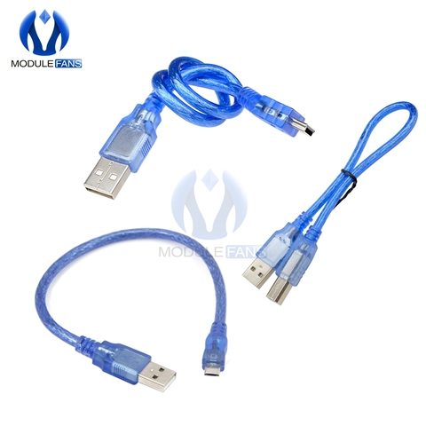 5 uds alta velocidad 0,3 M 30cm USB 2,0 A macho A Mini Micro B 5pin macho Cable de carga de datos Cable lleva Nano XBEE UNO 2560 Leonardo ► Foto 1/6