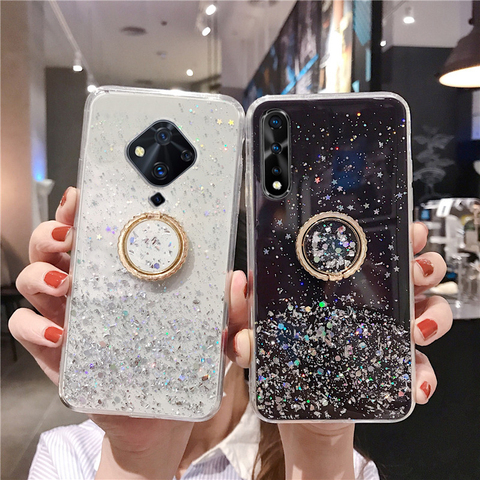 Funda brillante con soporte para teléfono Vivo, funda con estrellas para iQOO V17 Neo Z1 V15 V11 X27 X30 Pro, Vivo S5 S1 Nex 3 Y17 Y15 Y19 Y12 Y95 ► Foto 1/6