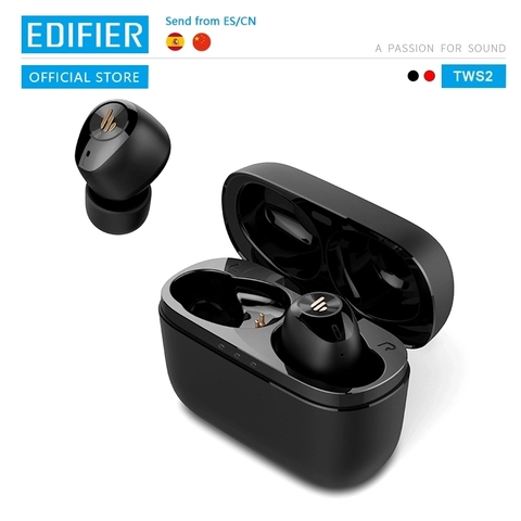 Auriculares Bluetooth EDIFIER TWS2 TWS V5.0 IPX4 hasta 12 horas de reproducción, auriculares inalámbricos de Control multifuncionales ► Foto 1/5