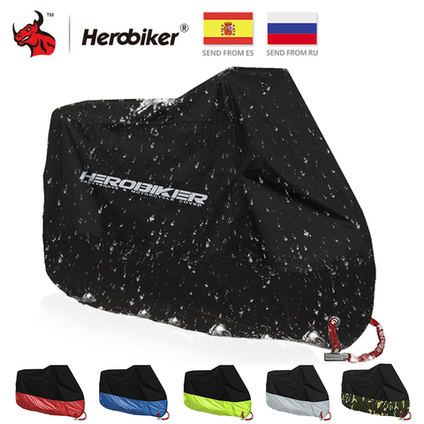 Cubierta para motocicleta HEROBIKER, protección UV impermeable para todas las estaciones, para exterior, para interior, Moto, cubierta para lluvia ► Foto 1/6