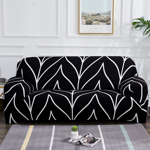 Fundas elásticas para sofá con diseño moderno, cubierta protectora para mueble seccional recto o en forma de L, 1, 2, 3 y 4 plazas, para la sala de estar ► Foto 1/6