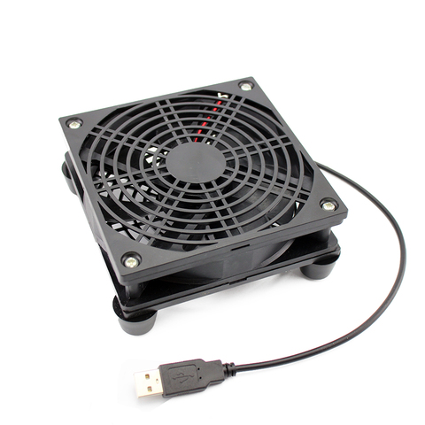 Ventilador de enrutador para PC, Enfriador de PC, TV Box, refrigeración inalámbrica, silencioso, cc 5V, alimentación USB, 120mm, ventilador de 120x25mm, 12CM con tornillos, red protectora ► Foto 1/4